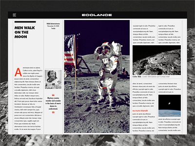 Man on the Moon article blog brand design branding design magazine magazine design moon nasa photography product design ui design uidesign webdesign xd