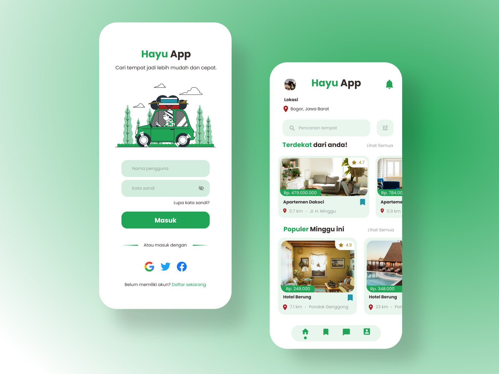 Hayu App - Properties and Travel App by Ahmad Hidayat AlFatih on Dribbble