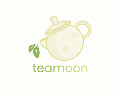 Tea + Moon Logo brand identity branding graphic design identity illustration inkscape logo logo cartoon logotype