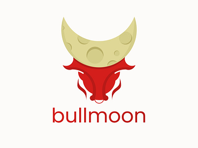 Bull + Moon Logo brand identity branding bull color full design full color graphic design identity illustration inkscape logo logo type simple