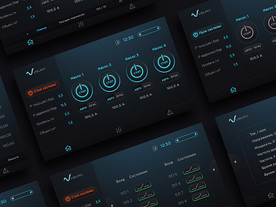 Operator panel dark panel ui ux web