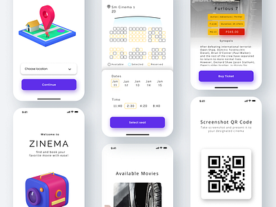 Zinema design figma illustration mobile ui ui ux