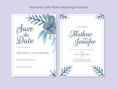 Floral Wedding Invitation art color drop flower flowers invitation leaf water watercolor wedding