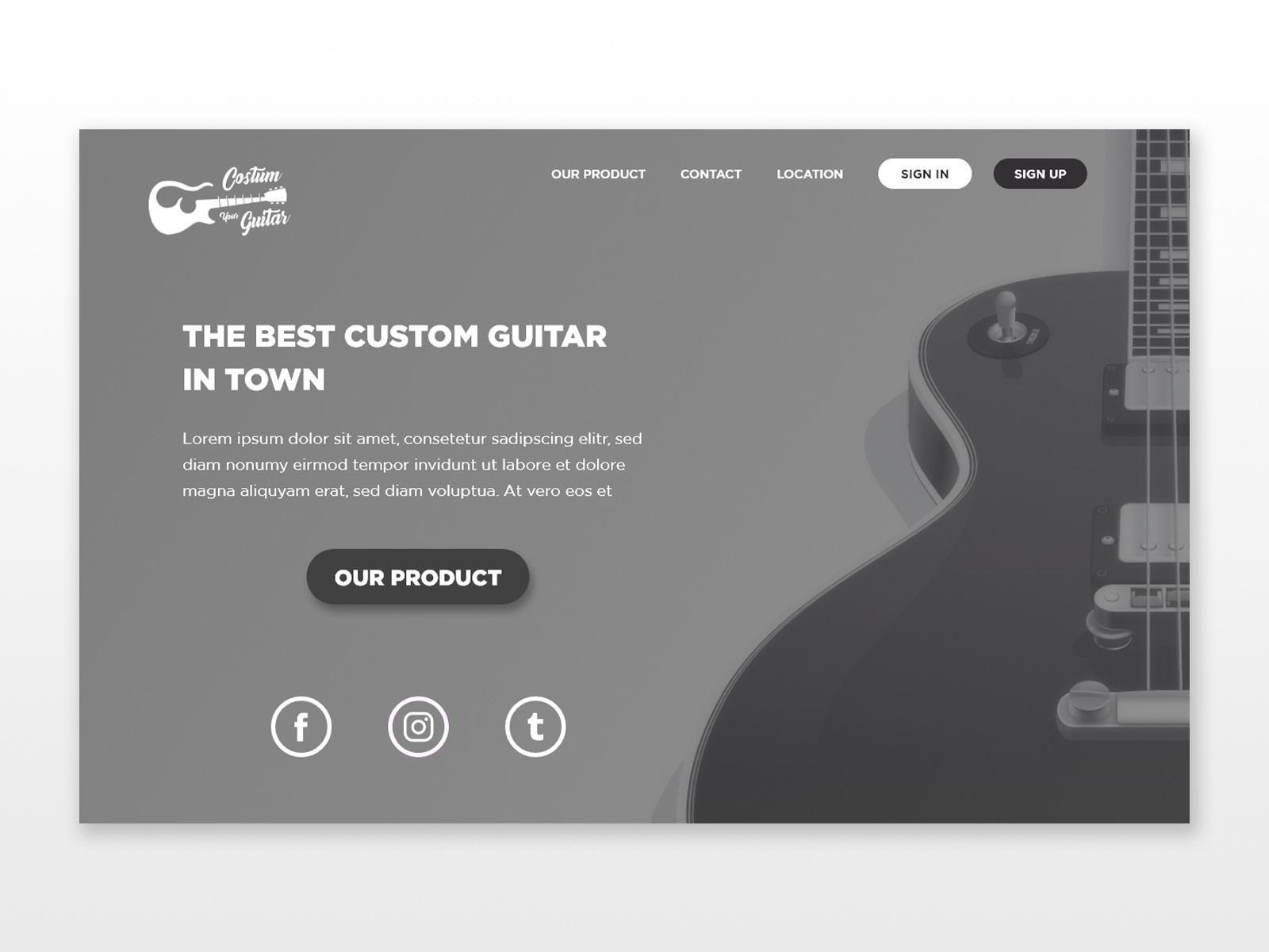 Home Page Custom Guitar site by Luthfi Pratama on Dribbble