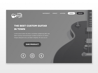 Home Page Custom Guitar Website graphic design guitar uidesign uiux web design website design