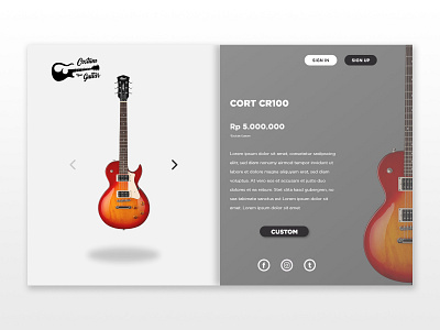 Page choosing the type of guitar design graphic design guitar ui ui design uiux ux website design