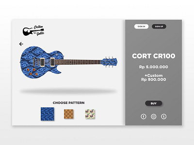 Page Custum Guitar graphic design guitar ui design ui ux website design