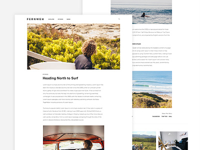 Blog Exploration 1 adventure article blog blog layout exploration minimal surf travel typography ui