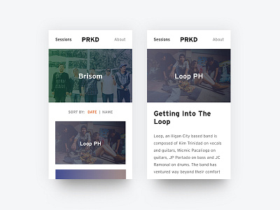 PRKD Sessions exploration mobile music ui
