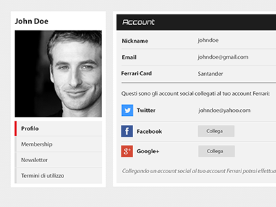User Profile and Social Accounts flat icons menu photo profile social square user website