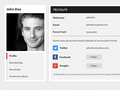 User Profile and Social Accounts