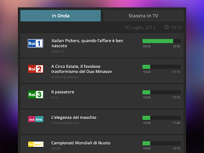 Epg Guide by Francesco Improta on Dribbble