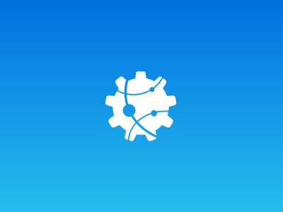Gear + Domain branding concept design icon logo