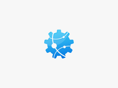 Gear + Domain + effects branding concept design icon logo