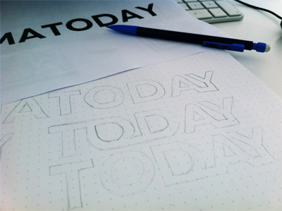 Today Ligatures brand dot grid hand made identity ligatures logo modern print sans serif sketch typeface typography