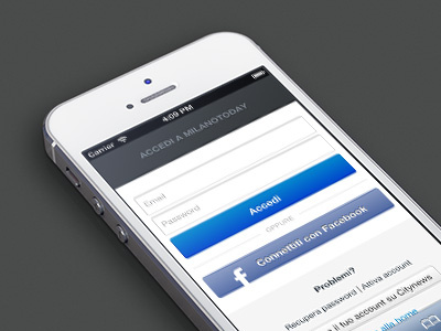 iPhone Signup Screen buttons clean facebook flat form input interface ios iphone signup ui