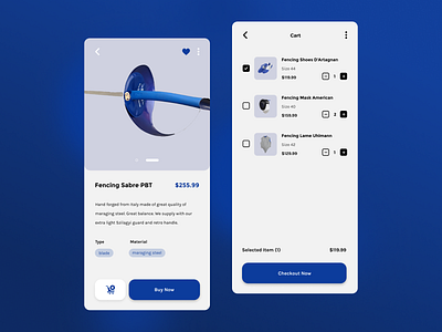 Fencing Shop Mobile App - UI Design app mobile ui