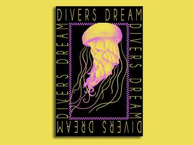 Divers Dream design heidelberg illustration illustrator jellyfish mannheim photoshop photoshop art pogopixel poster printdesign