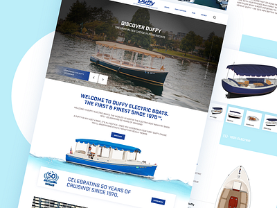 Electric Boat branding dribbble. web goa illustration lan landing page ui