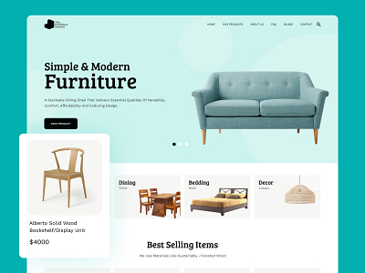 Simple & Modern Furniture 3d branding figma free furniture landing page modern webflow