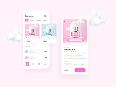 Beauty products online Shopping app UI