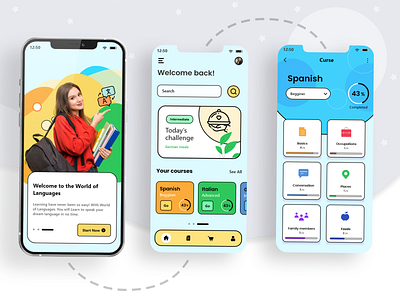 Language learning App UI app app design app ui design education graphic design language language app language learning learning mobile mobile app mobile app design mobile application mobile apps mobile ui ui ui ux ui design ux