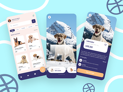 Pet Shop Mobile App Design android android app design illustration mobile ios ios app design mobile app android mobile app design mobile app ios mobile app screens mobile screens mobile screens app screens