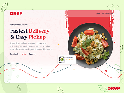 Drop - Food Delivery Landing Page 🍕