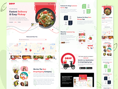 Drop - Food Delivery Landing Page 🍕
