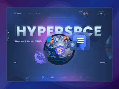 HYPERSPCE - Crypto hero header binance bitcoin blockchain clean crypto crypto wallet crypto website cryptocurrency dark ethereum exchange finance landing page landingpage template trading ui ux webdesign website