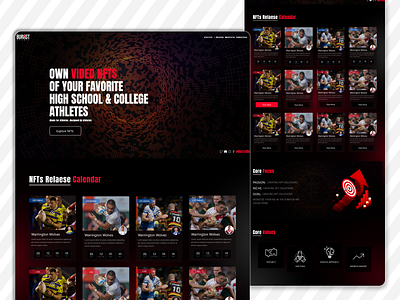 BURRST Sports - Website landing page