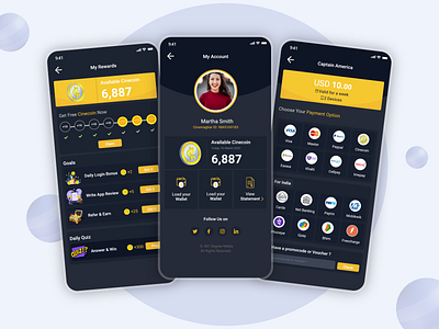 Cinemaghar - Movies Streaming App wallet & rewards adobe xd android animation app app design branding clean dailyui design figma flat free graphic design interface ios logo minimal mobile ui ux