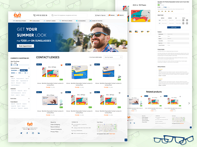 Eyewear Listing Page & Product Page design