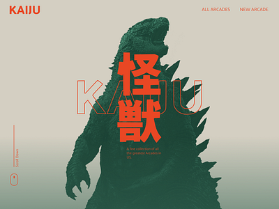 KAIJU Arcade Home Page arcade arcade game brand design branding branidentity design godzilla home screen homepage illustration kaiju monsters ui ux web website