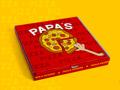 Papa's pizza brand branding design illustration packaging packaging design