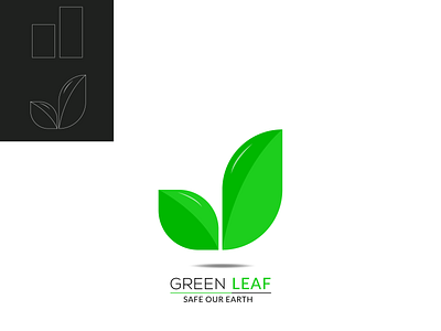 Green leaf logo design app branding design icon illustration illustrator logo minimal typography vector