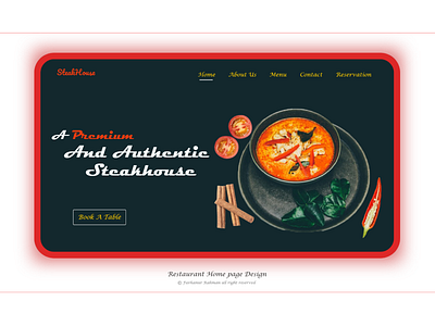 Restaurant Home page Design branding business design homepage design illustrator minimal restaurant ui web xd design