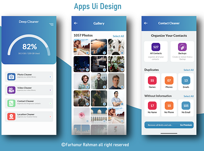 Cleaner Apps UI Design app design farhanurrahmanuiux ui ux