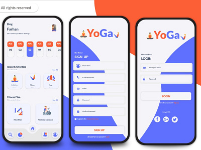 Yoga Apps UI branding design farhanurrahmanuiux ui uiux ux