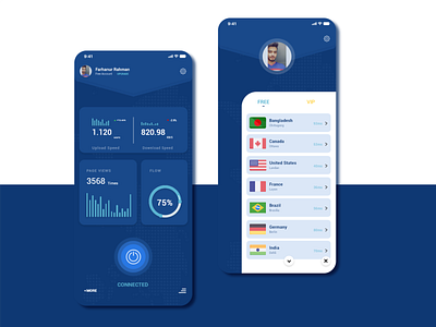 VPN Apps Dashboard UI Design