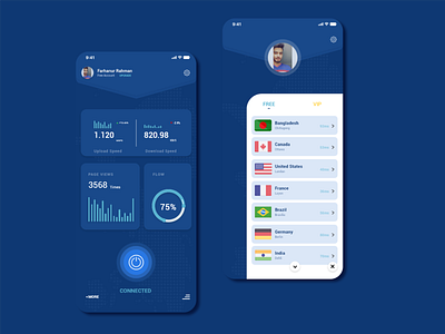 VPN Apps Dashboard UI Design