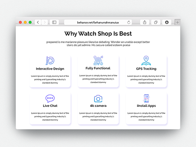 Watch e-commerce Shop About page UI