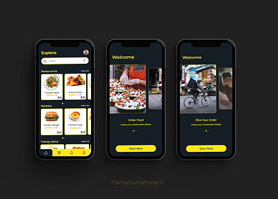Food Apps ui Design branding business design farhanurrahman ui ux food apps ui design food delivery app foodish apps minimal typography web