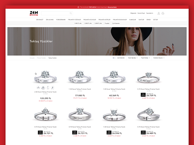 E-commerce: Zen Diamond Online Store Product List concept ecommerce fashion jewelry layout list product products store ui ux
