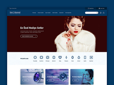 Blue Diamond - B2b UI Design concept content ecommerce fashion icons jewelry product shop sketch store ui ux