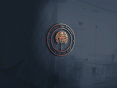 automn 3d mockup design logo