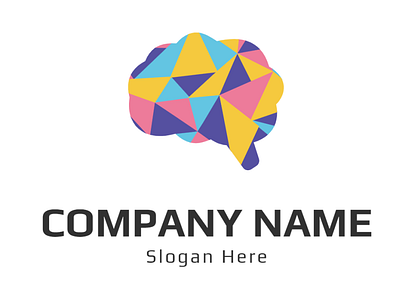 diamond colored brain design design illustration logo