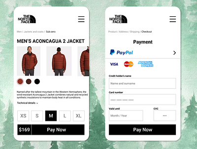 Northface Mockup app design mobile design mobile ui northface ui user experience userinterface ux