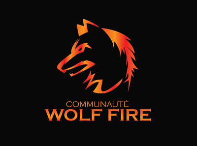 Logo Wolf fire icon logo minimal