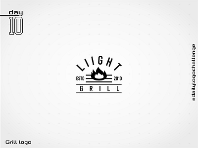 Liight dailylogochallenge grill logo monocolor vintage